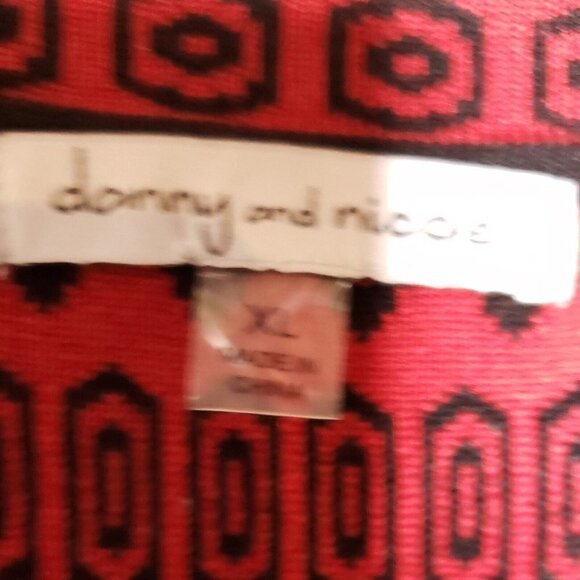 Donny And Nicole Womens New Black Red Geometric Print Sweater Dress XL - Picture 6 of 8